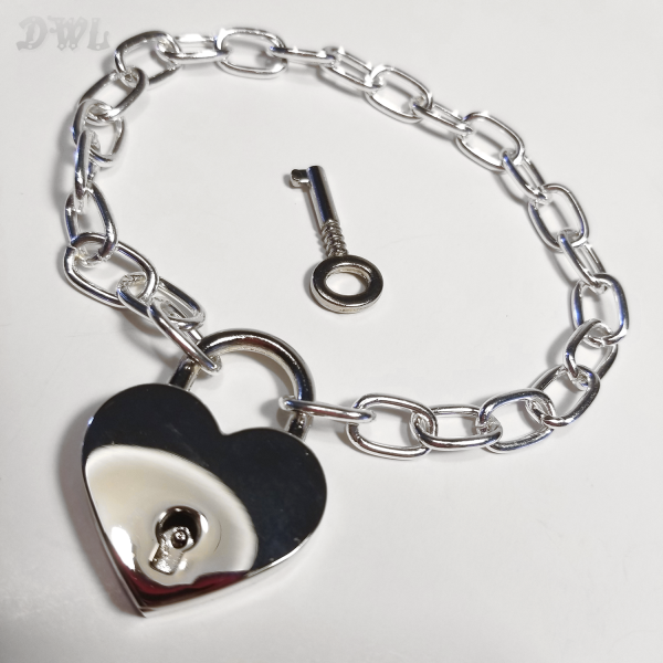 Silver-Chain-Heart-Chunky-Anklet