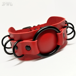 DWL-BDSM-6-Dring-Collar-Red