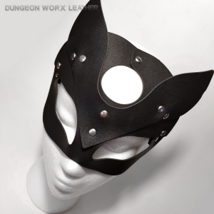 DWL-BDSM-Mask-Leather-Studded-Fox-Black
