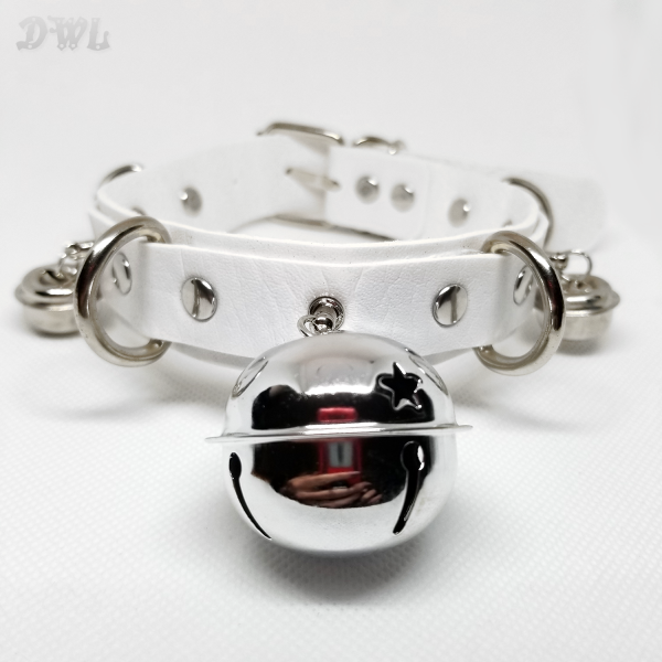 DWL Jewelry Choker Collar Silver Bells White