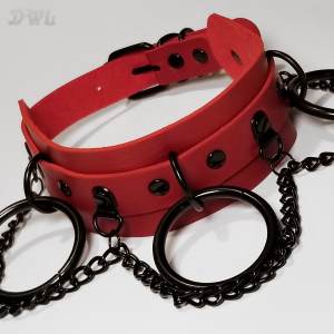 DWL-BDSM-Choker-Collar-3-Chain-Black-Red