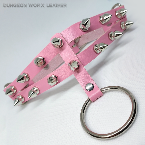 Jewelry-BDSM-Collar-Split-Band-Studded-Pink