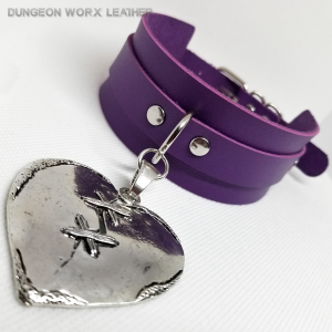 Jewelry-BDSM-Purple-Mended-Heart-Pendant-Collar