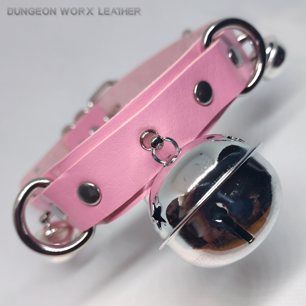 Jewelry-Silver-Pet-Bells-BDSM-Collar-Pink