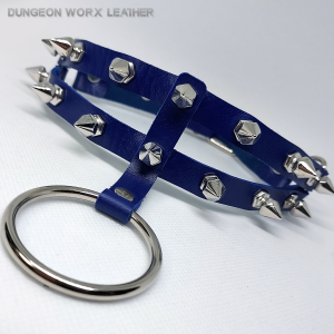 Jewelry-BDSM-Collar-Split-Band-Studded-Blue