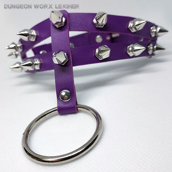 Jewelry-BDSM-Collar-Split-Band-Studded-Purple