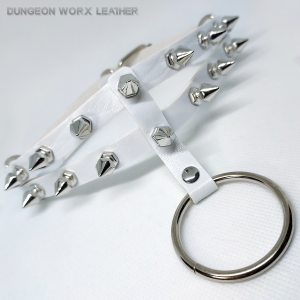 Jewelry-BDSM-Collar-Split-Band-Studded-White
