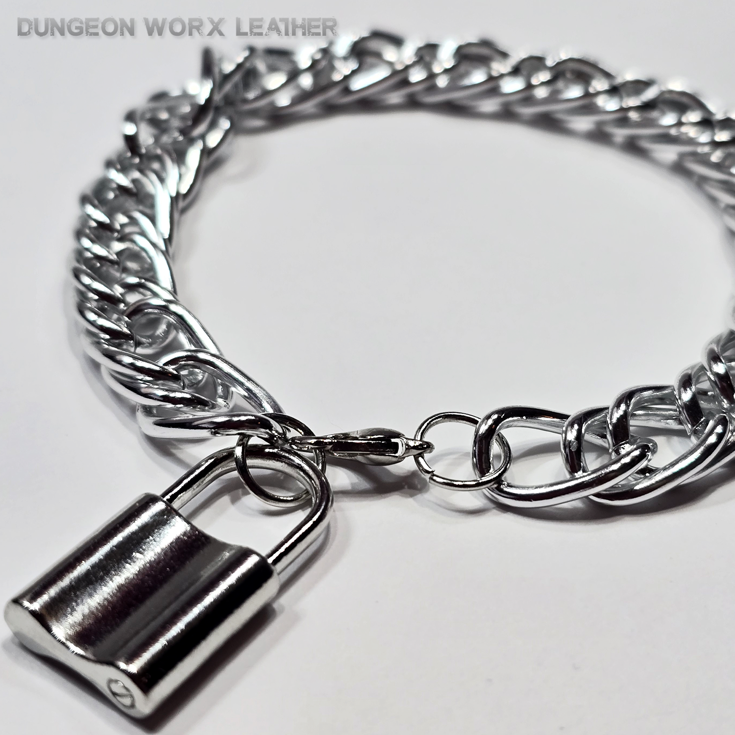 Mini Padlock BDSM Bracelet in SILVER - Image 2