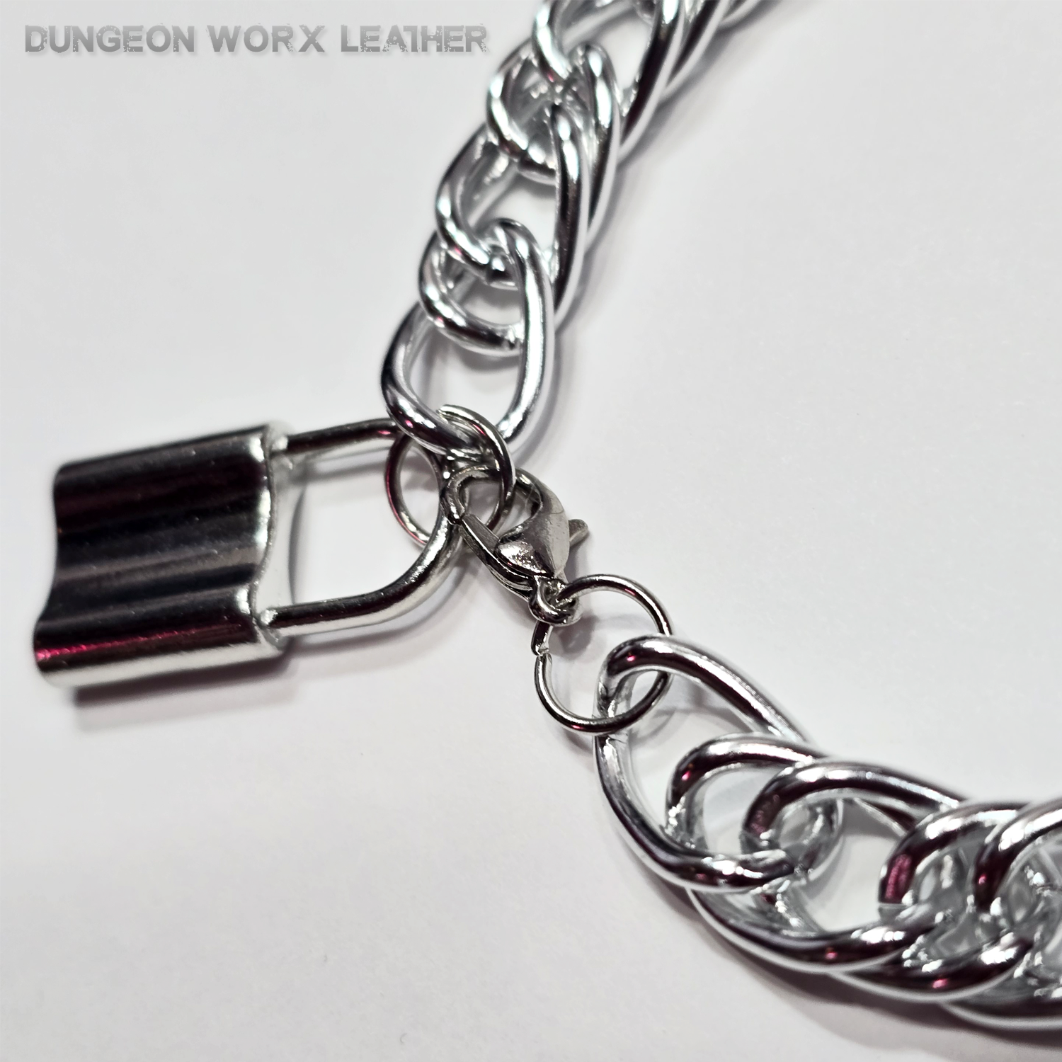 Mini Padlock BDSM Bracelet in SILVER - Image 3